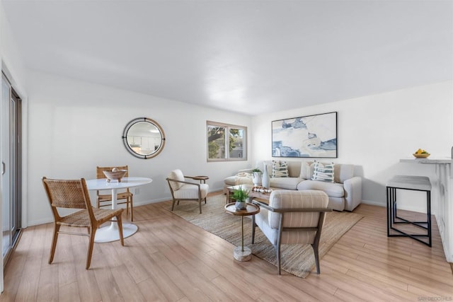 living room with light wood-type flooring