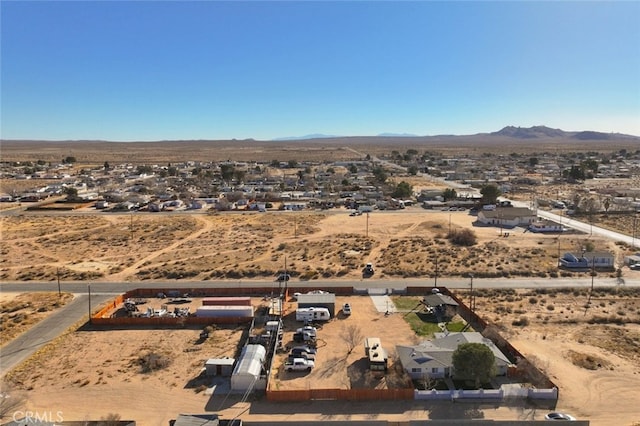 aerial view with a mountain view