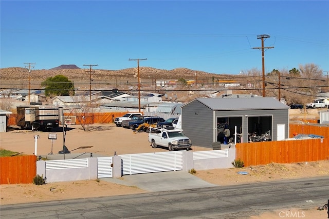 exterior space with a mountain view