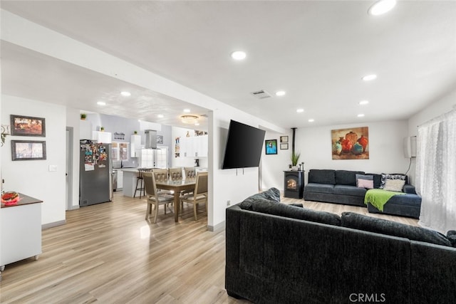 living room featuring light hardwood / wood-style floors