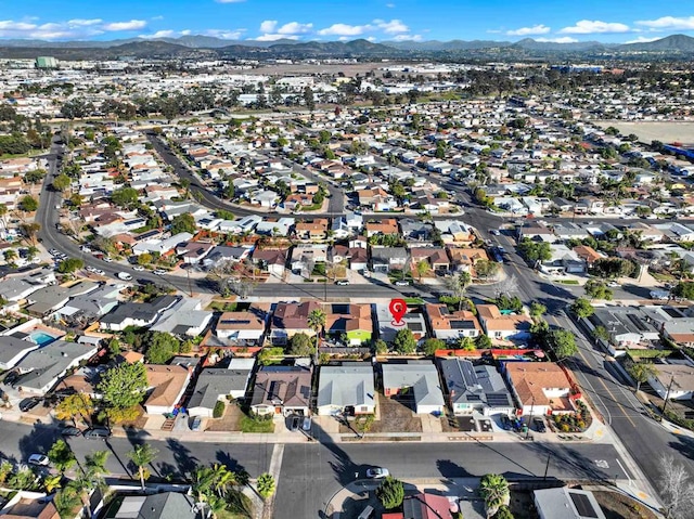 aerial view featuring a mountain view