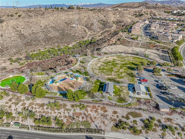 bird's eye view featuring a mountain view