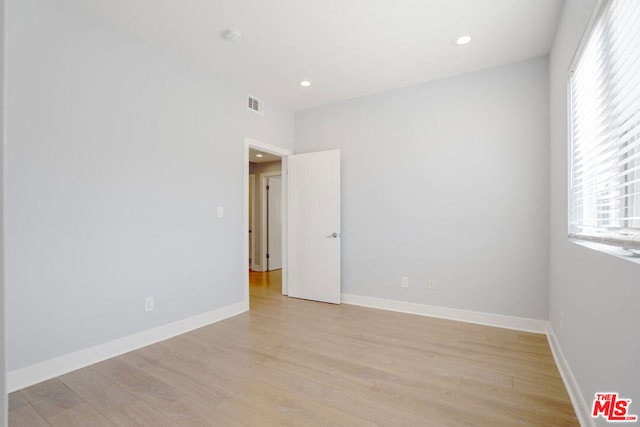 empty room featuring light wood-type flooring