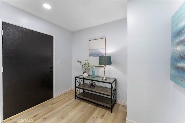 entrance foyer with light hardwood / wood-style flooring