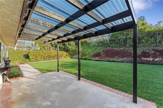 view of patio / terrace with a pergola