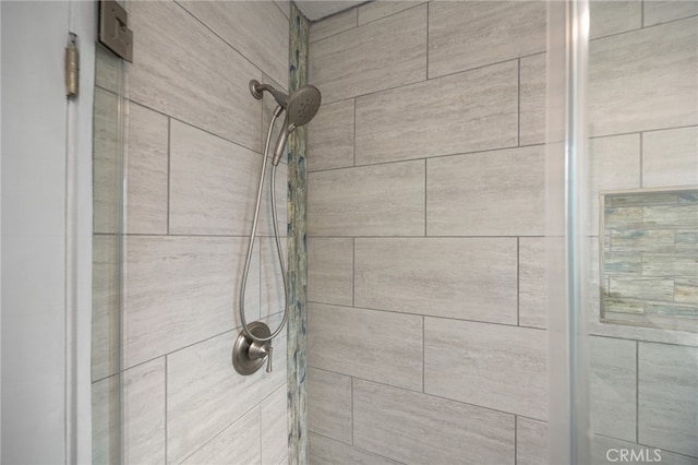 interior details with tiled shower