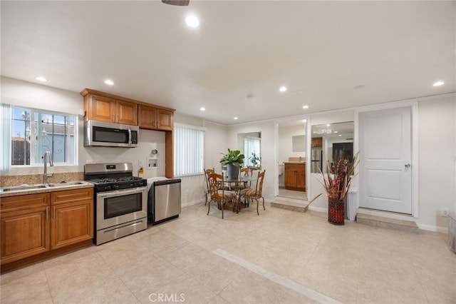 kitchen with stainless steel appliances and sink