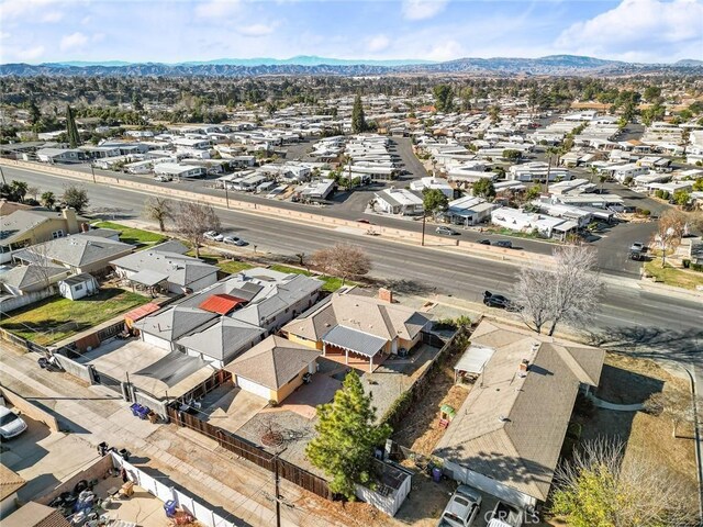 aerial view featuring a mountain view