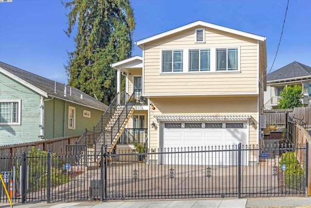 view of front of home featuring a garage