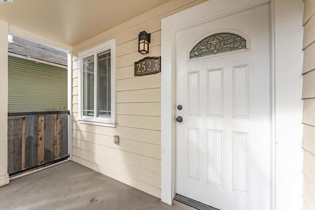 view of doorway to property