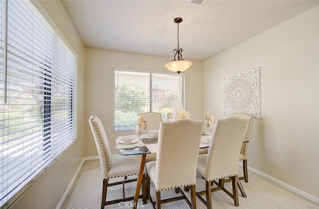 view of dining space