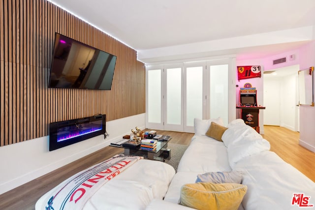 living room featuring wood-type flooring