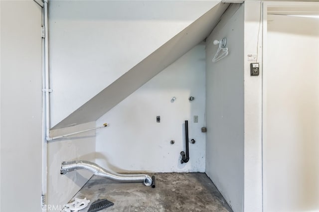 interior space featuring gas dryer hookup and electric dryer hookup