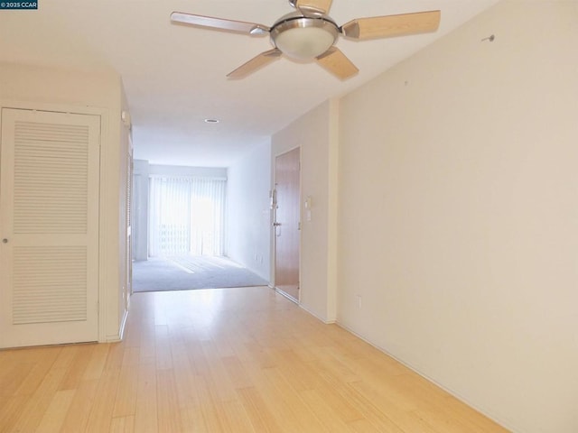 hall featuring light wood-type flooring