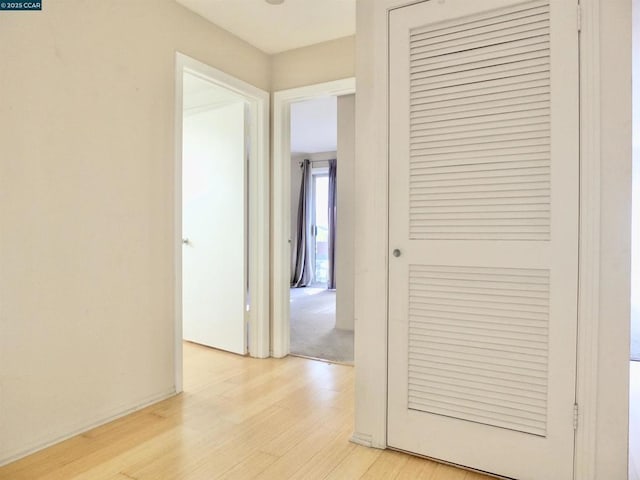 corridor featuring light hardwood / wood-style floors