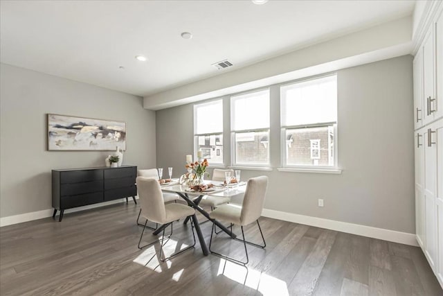 dining room featuring dark hardwood / wood-style flooring