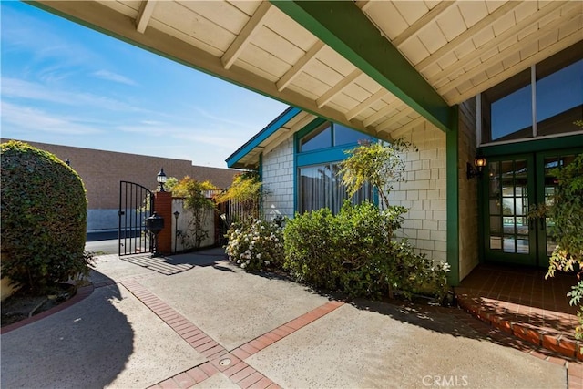 view of patio with french doors