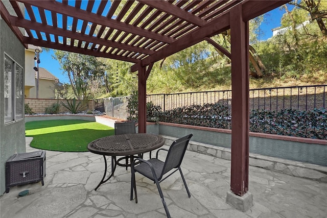 view of patio / terrace with a pergola