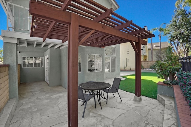 view of patio / terrace with a pergola