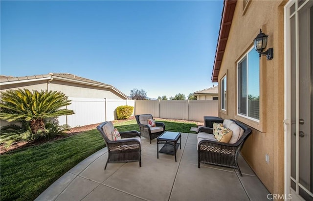 view of patio with outdoor lounge area