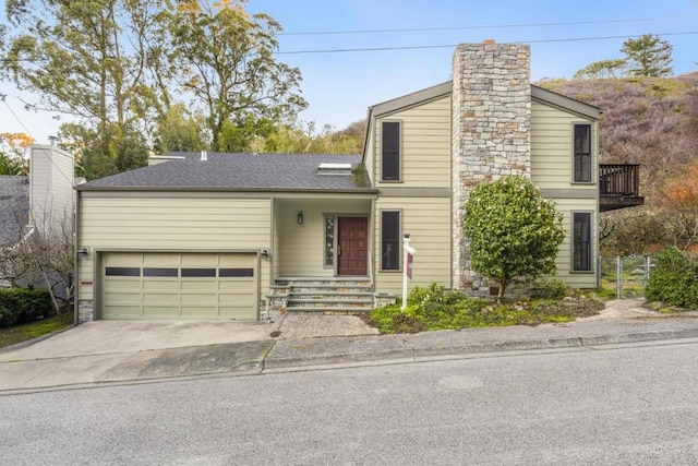 view of front of home with a garage