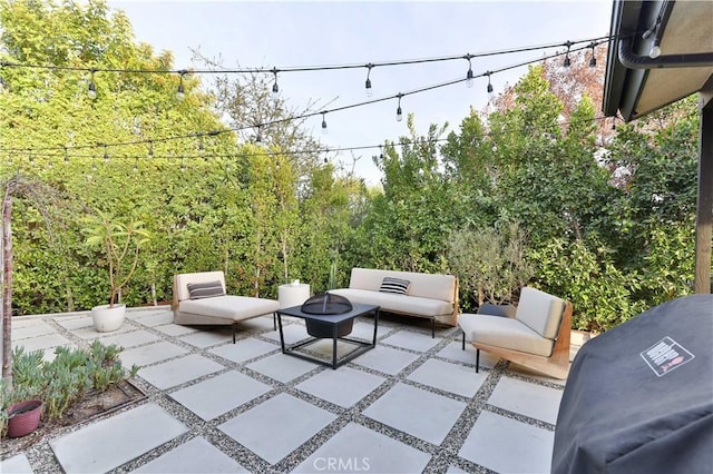 view of patio with an outdoor hangout area