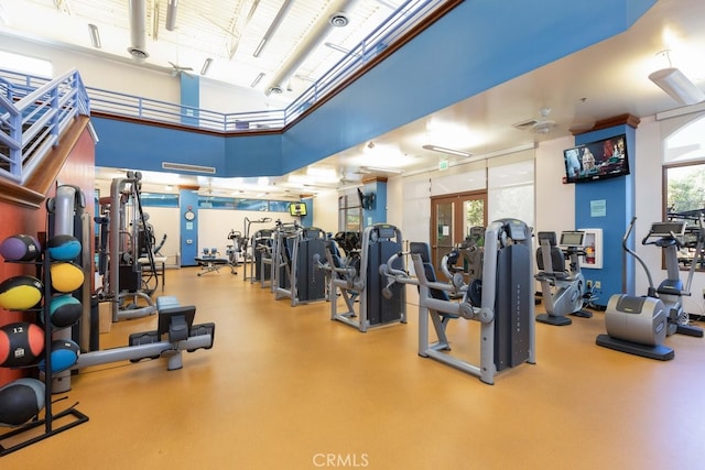 workout area with plenty of natural light