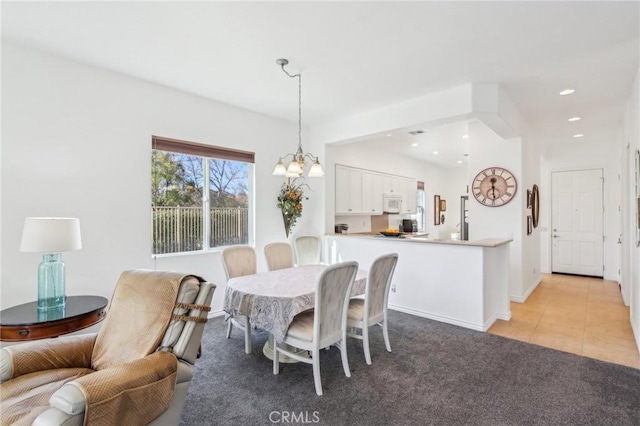 view of tiled dining space