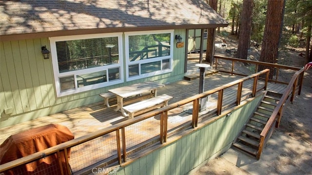 deck with area for grilling