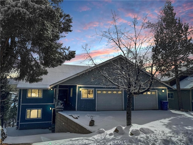 view of front of house featuring a garage