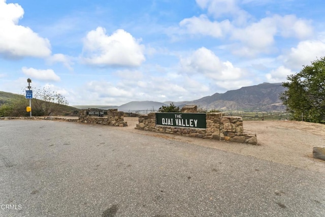 exterior space featuring a mountain view