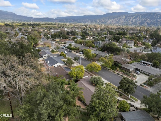 aerial view with a mountain view