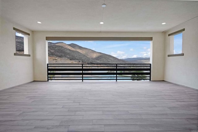 interior space featuring a mountain view