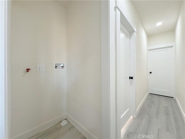 hall featuring light hardwood / wood-style flooring