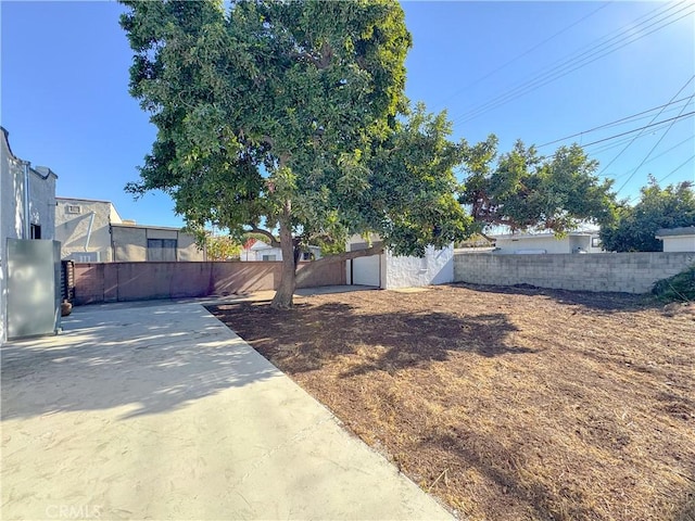 view of yard with a patio area