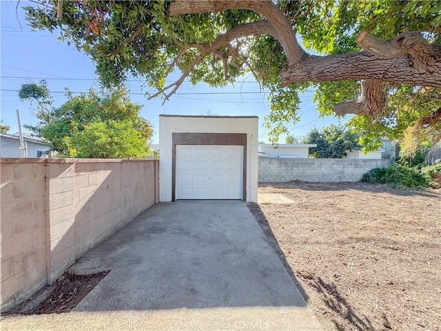 view of garage