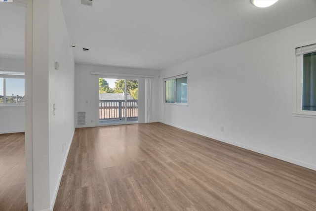 empty room featuring light wood-type flooring