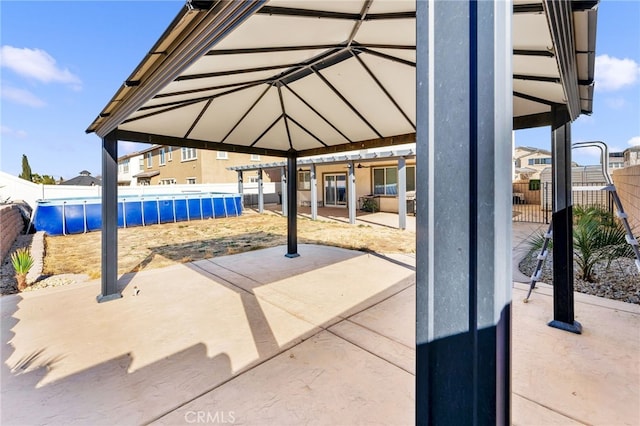 view of patio with a gazebo