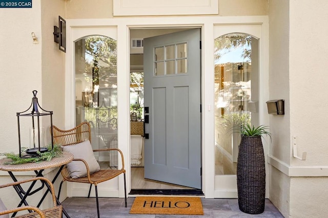 view of doorway to property