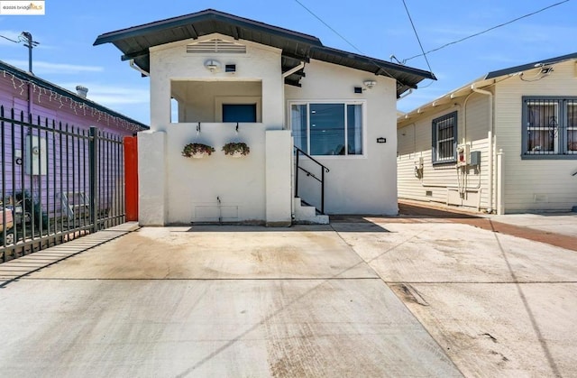 view of front of home with a patio