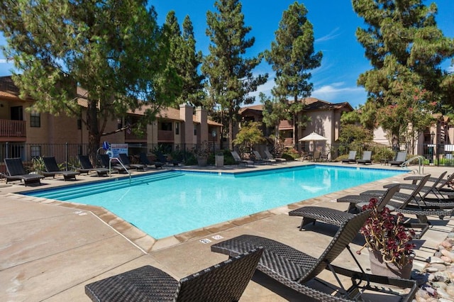 view of pool with a patio area