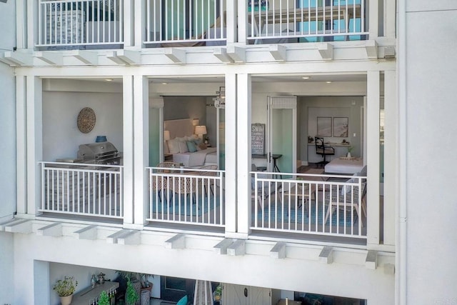 property entrance with a balcony