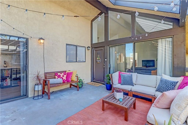 view of patio featuring an outdoor living space