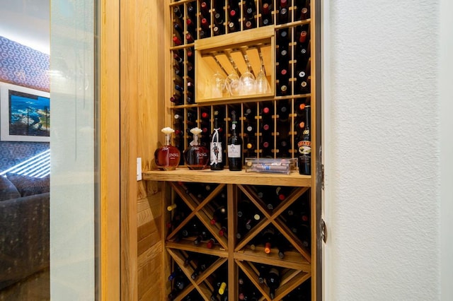 view of wine cellar