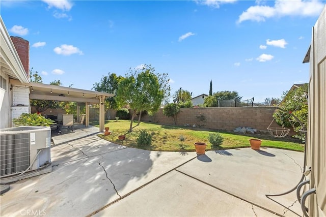 view of patio / terrace featuring central AC