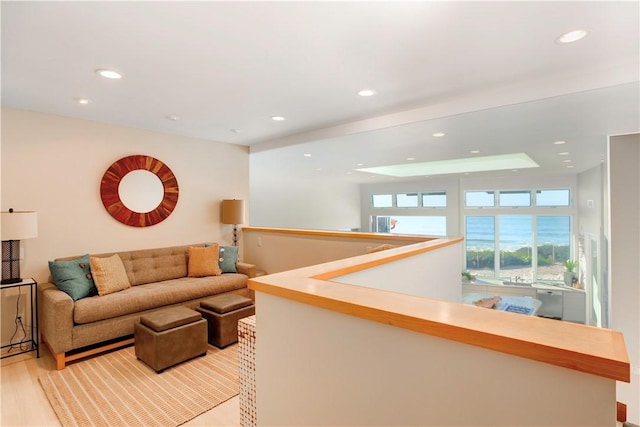 living room featuring light hardwood / wood-style flooring