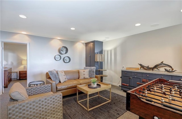 living room with carpet floors