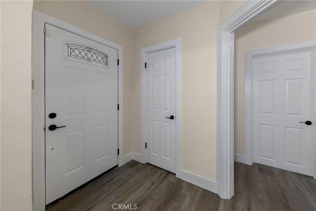 entryway featuring dark hardwood / wood-style flooring