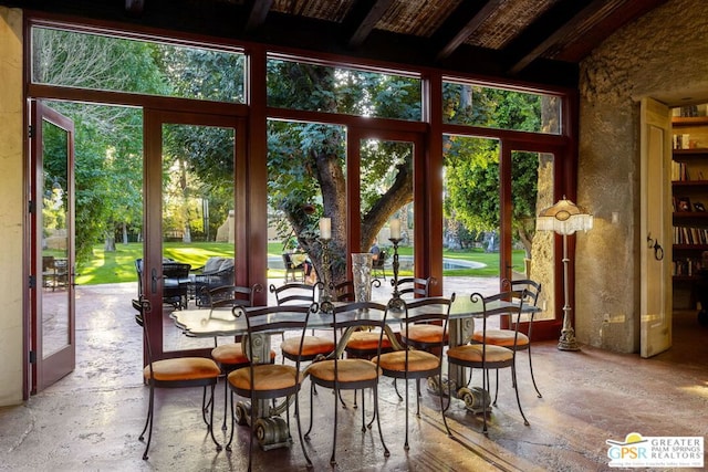 dining space with a healthy amount of sunlight