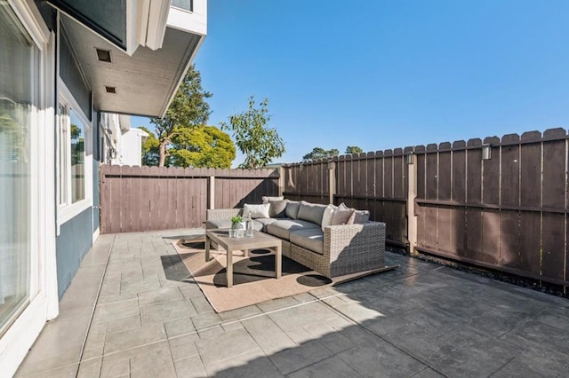 view of patio featuring outdoor lounge area